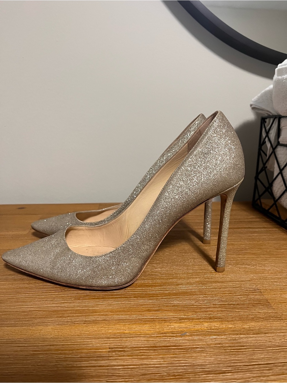 Jimmy Choo Champagne Romy 100mm (4”) Heels - Picture 5 of 6
